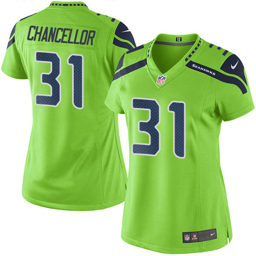 Women's Elite Kam Chancellor Nike Jersey Green - #31 Rush NFL Seattle Seahawks